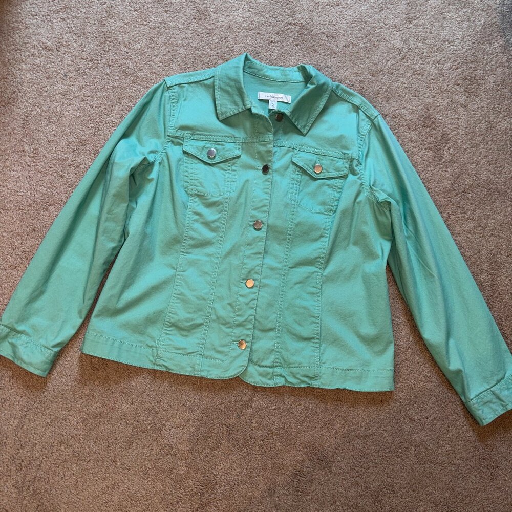 Croft & Barrow Lightweight Aqua Green Cotton Twill Jeans Jacket XL